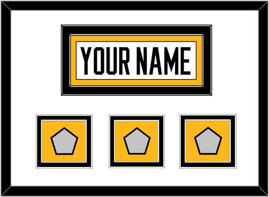 Pittsburgh Nameplate & 2009, 2016 & 2017 Stanley Cup Champions Patches - Road White - Signature Tier 1
