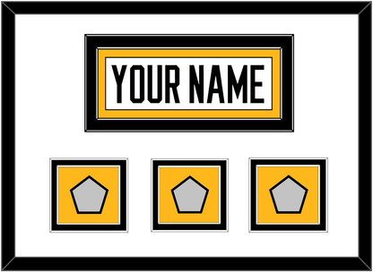 Pittsburgh Nameplate & 2009, 2016 & 2017 Stanley Cup Finals Patches - Road White - Signature Tier 1