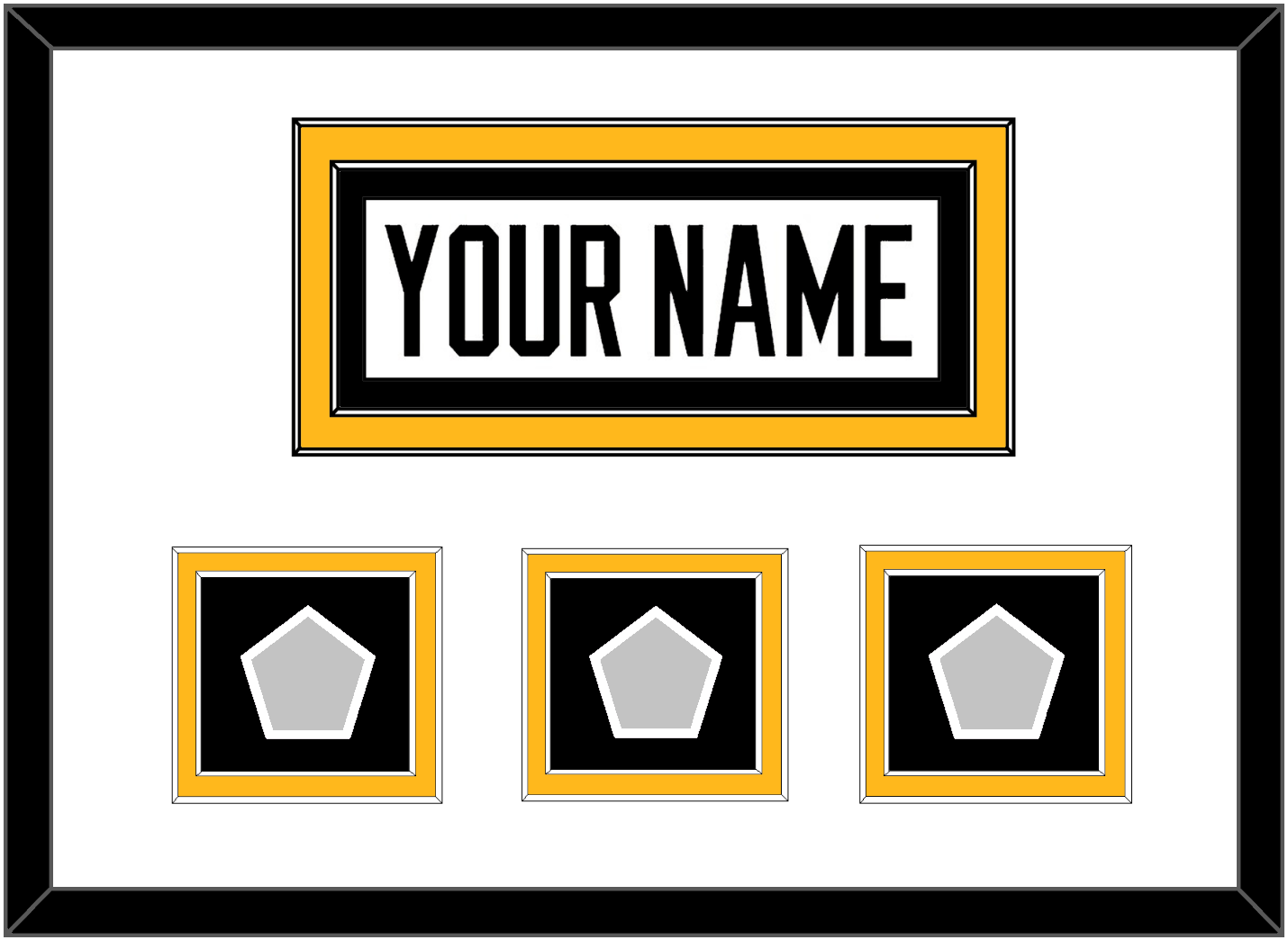 Pittsburgh Nameplate & 2009, 2016 & 2017 Stanley Cup Champions Patches - Road White - Signature Tier 2