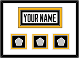Pittsburgh Nameplate & 2009, 2016 & 2017 Stanley Cup Finals Patches - Road White - Double Mat 2
