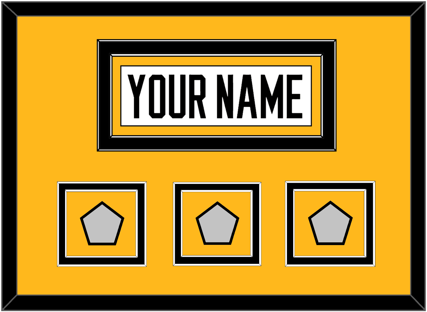 Pittsburgh Nameplate & 2009, 2016 & 2017 Stanley Cup Champions Patches - Road White - Signature Tier 3