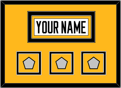 Pittsburgh Nameplate & 2009, 2016 & 2017 Stanley Cup Champions Patches - Road White - Signature Tier 3