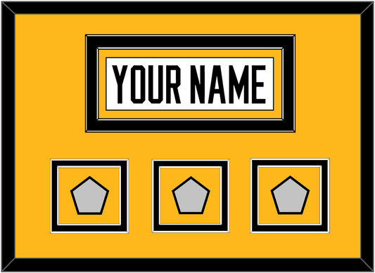 Pittsburgh Nameplate & 2009, 2016 & 2017 Stanley Cup Finals Patches - Road White - Signature Tier 3