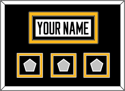 Pittsburgh Nameplate & 2009, 2016 & 2017 Stanley Cup Finals Patches - Road White - Signature Tier 4