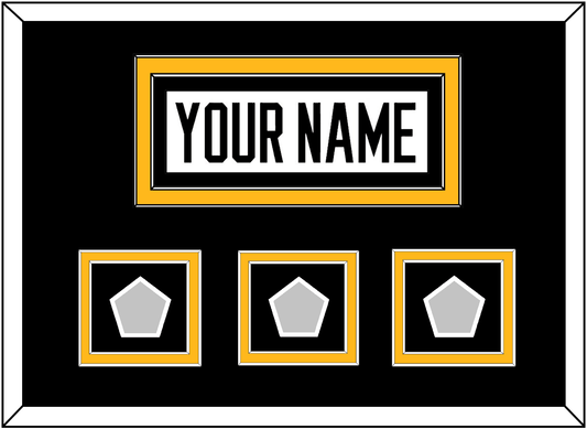 Pittsburgh Nameplate & 2009, 2016 & 2017 Stanley Cup Finals Patches - Road White - Signature Tier 4