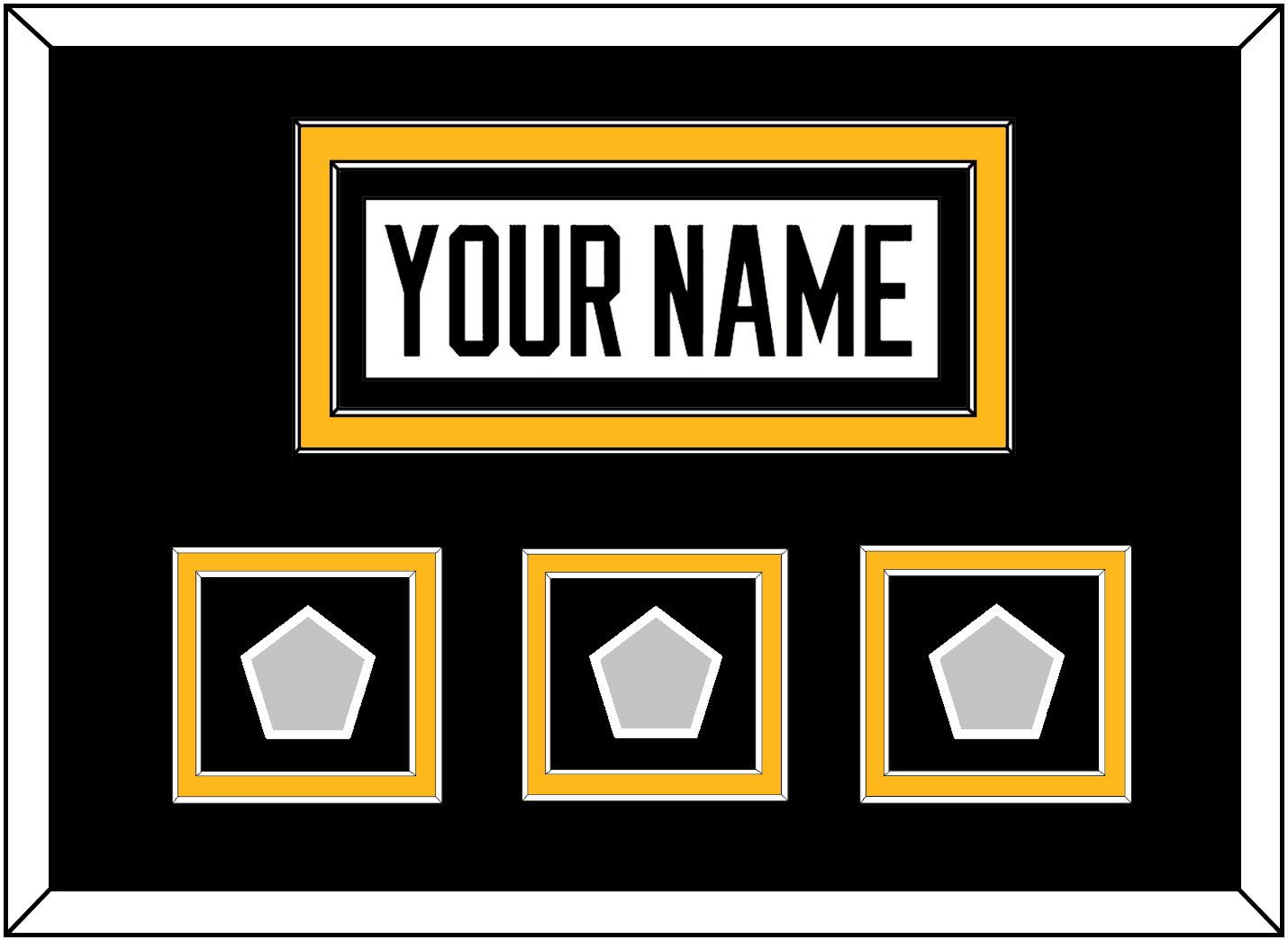 Pittsburgh Nameplate & 2009, 2016 & 2017 Stanley Cup Champions Patches - Road White - Signature Tier 4