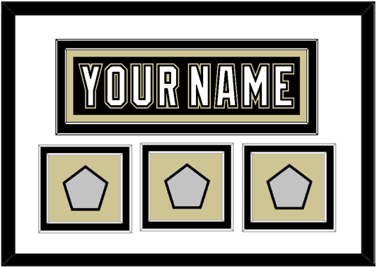 Pittsburgh Nameplate & 2009, 2016 & 2017 Stanley Cup Champions Patches - Home Black (2007-2016) - Signature Tier 1
