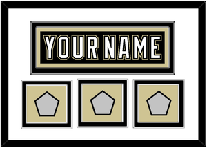 Pittsburgh Nameplate & 2009, 2016 & 2017 Stanley Cup Finals Patches - Home Black (2007-2016) - Double Mat 1