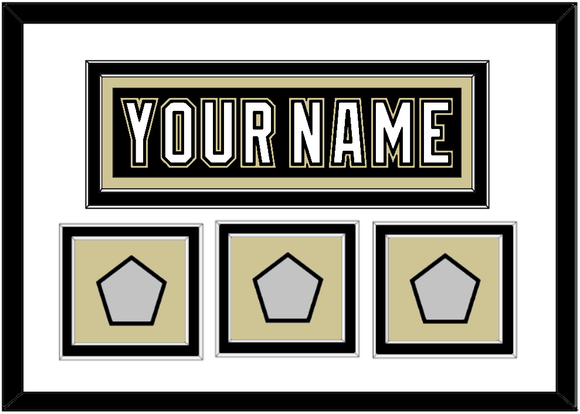 Pittsburgh Nameplate & 2009, 2016 & 2017 Stanley Cup Finals Patches - Home Black (2007-2016) - Double Mat 1