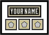 Pittsburgh Nameplate & 2009, 2016 & 2017 Stanley Cup Finals Patches - Home Black (2007-2016) - Double Mat 1