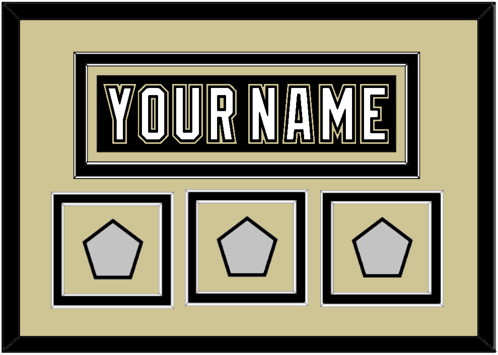 Pittsburgh Nameplate & 2009, 2016 & 2017 Stanley Cup Champions Patches - Home Black (2007-2016) - Signature Tier 2