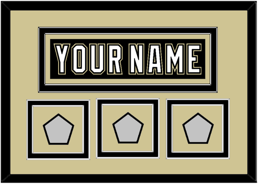 Pittsburgh Nameplate & 2009, 2016 & 2017 Stanley Cup Finals Patches - Home Black (2007-2016) - Signature Tier 2