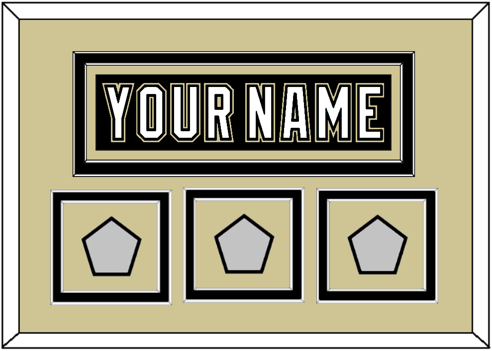 Pittsburgh Nameplate & 2009, 2016 & 2017 Stanley Cup Finals Patches - Home Black (2007-2016) - Signature Tier 2