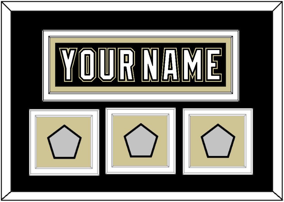 Pittsburgh Nameplate & 2009, 2016 & 2017 Stanley Cup Finals Patches - Home Black (2007-2016) - Signature Tier 3