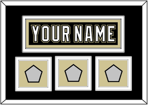 Pittsburgh Nameplate & 2009, 2016 & 2017 Stanley Cup Champions Patches - Home Black (2007-2016) - Double Mat 3