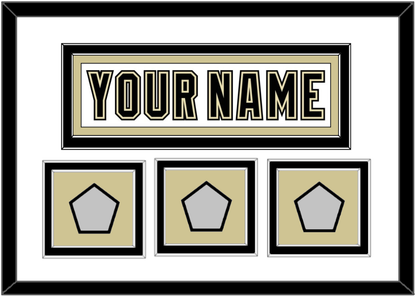 Pittsburgh Nameplate & 2009, 2016 & 2017 Stanley Cup Champions Patches - Road White (2007-2016) - Signature Tier 1