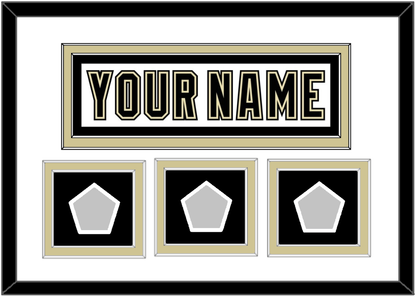 Pittsburgh Nameplate & 2009, 2016 & 2017 Stanley Cup Champions Patches - Road White (2007-2016) - Signature Tier 2