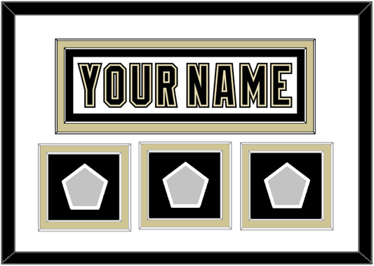 Pittsburgh Nameplate & 2009, 2016 & 2017 Stanley Cup Champions Patches - Road White (2007-2016) - Signature Tier 2