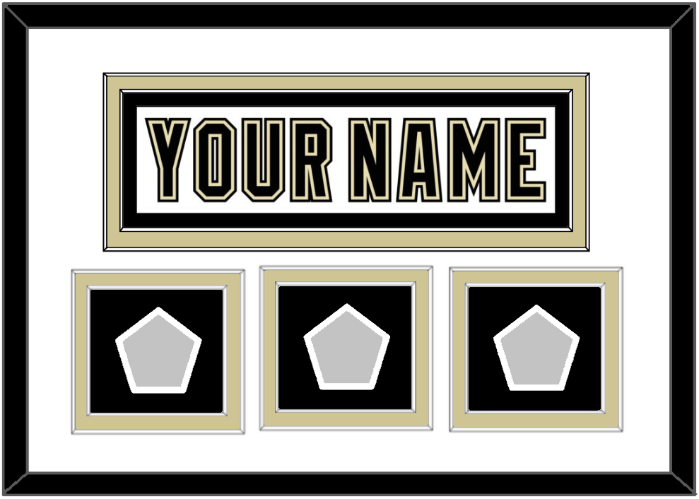 Pittsburgh Nameplate & 2009, 2016 & 2017 Stanley Cup Finals Patches - Road White (2007-2016) - Signature Tier 2