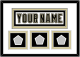 Pittsburgh Nameplate & 2009, 2016 & 2017 Stanley Cup Champions Patches - Road White (2007-2016) - Double Mat 2