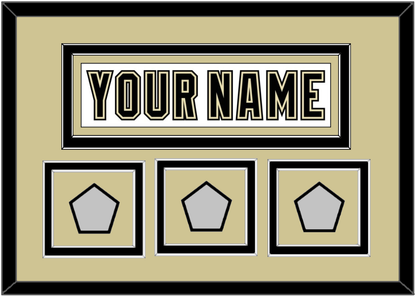 Pittsburgh Nameplate & 2009, 2016 & 2017 Stanley Cup Champions Patches - Road White (2007-2016) - Signature Tier 3