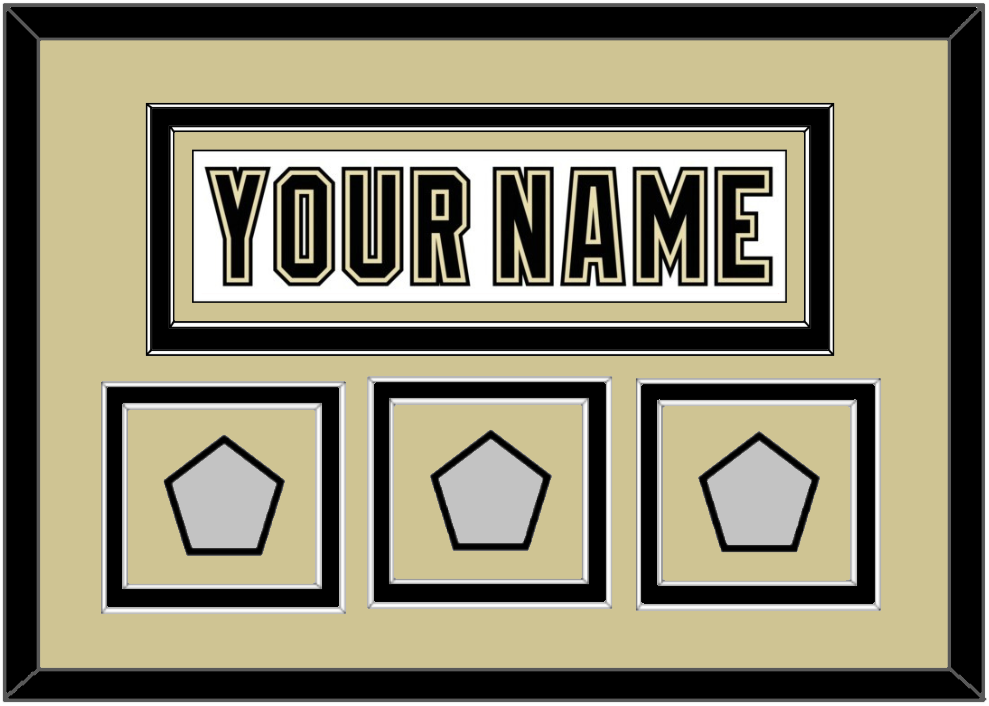 Pittsburgh Nameplate & 2009, 2016 & 2017 Stanley Cup Finals Patches - Road White (2007-2016) - Signature Tier 3