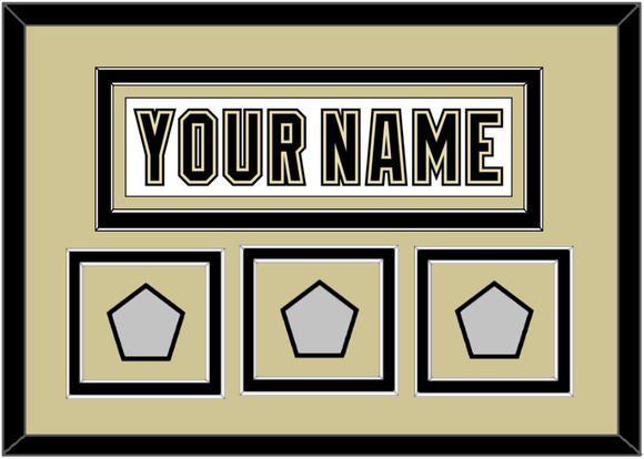 Pittsburgh Nameplate & 2009, 2016 & 2017 Stanley Cup Finals Patches - Road White (2007-2016) - Double Mat 3