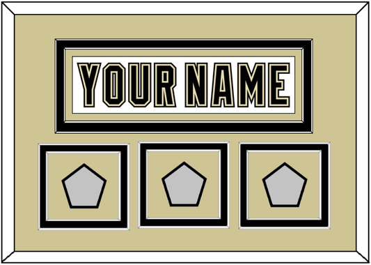 Pittsburgh Nameplate & 2009, 2016 & 2017 Stanley Cup Champions Patches - Road White (2007-2016) - Signature Tier 3