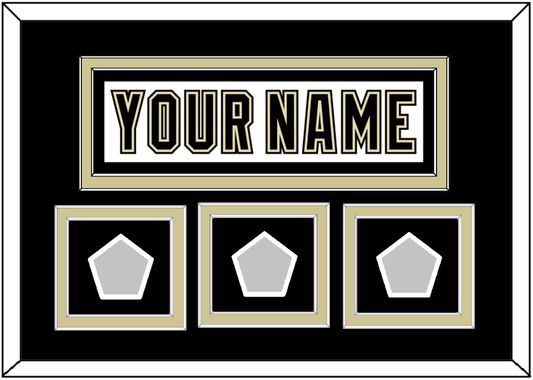 Pittsburgh Nameplate & 2009, 2016 & 2017 Stanley Cup Champions Patches - Road White (2007-2016) - Signature Tier 4