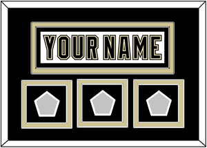 Pittsburgh Nameplate & 2009, 2016 & 2017 Stanley Cup Champions Patches - Road White (2007-2016) - Double Mat 4