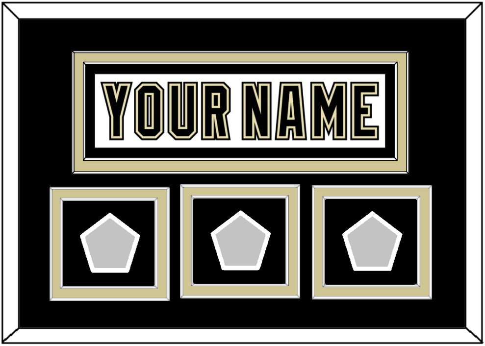 Pittsburgh Nameplate & 2009, 2016 & 2017 Stanley Cup Finals Patches - Road White (2007-2016) - Signature Tier 4