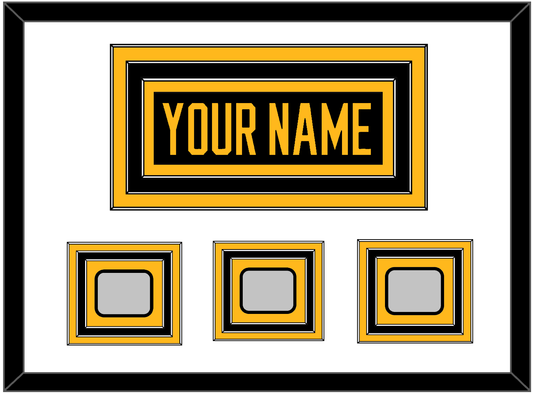 Pittsburgh Nameplate & 2009, 2016 & 2017 Stanley Cup Finals Patches - Home Black - Premier Tier 1