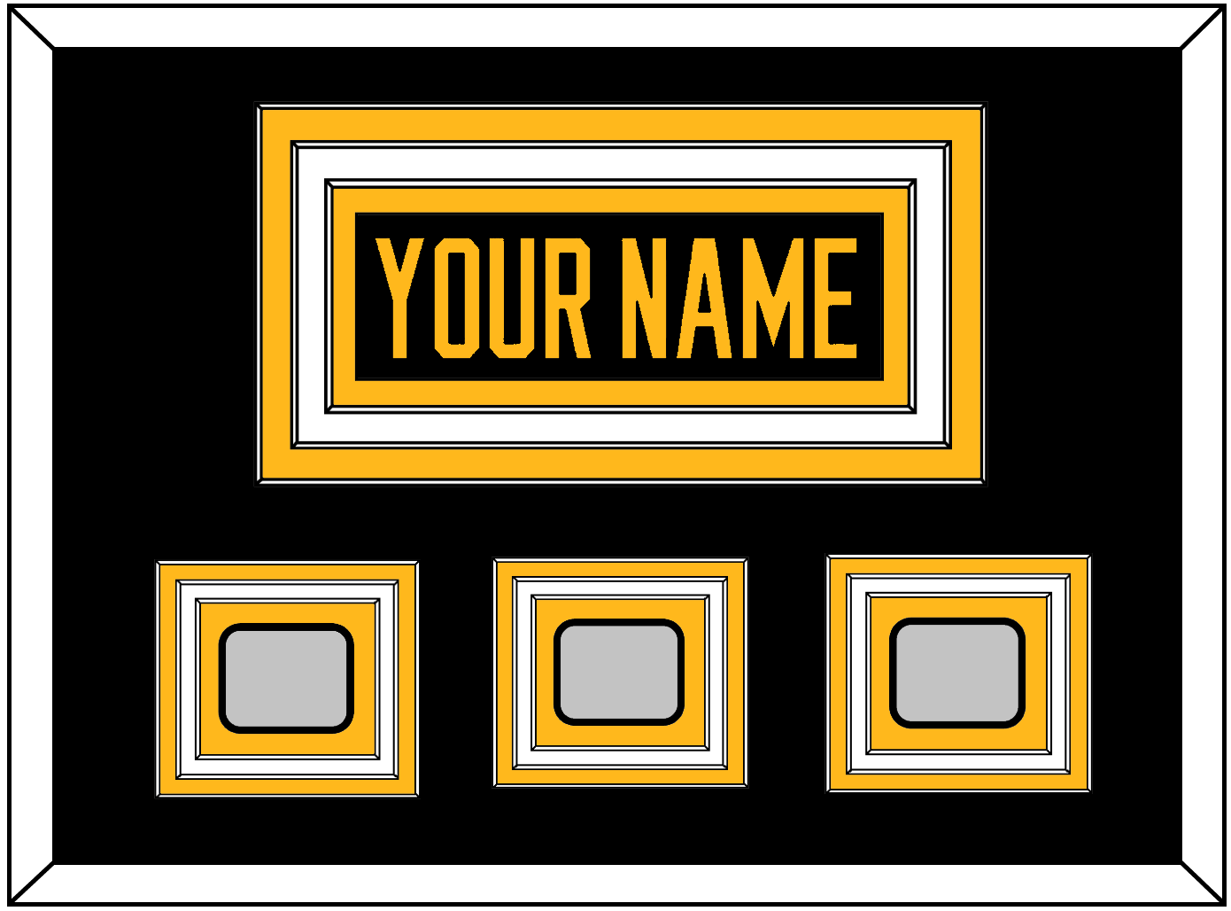 Pittsburgh Nameplate & 2009, 2016 & 2017 Stanley Cup Finals Patches - Home Black - Premier Tier 2