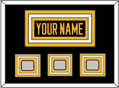 Pittsburgh Nameplate & 2009, 2016 & 2017 Stanley Cup Finals Patches - Home Black - Premier Tier 2