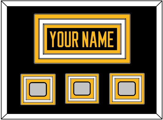 Pittsburgh Nameplate & 2009, 2016 & 2017 Stanley Cup Finals Patches - Home Black - Premier Tier 2