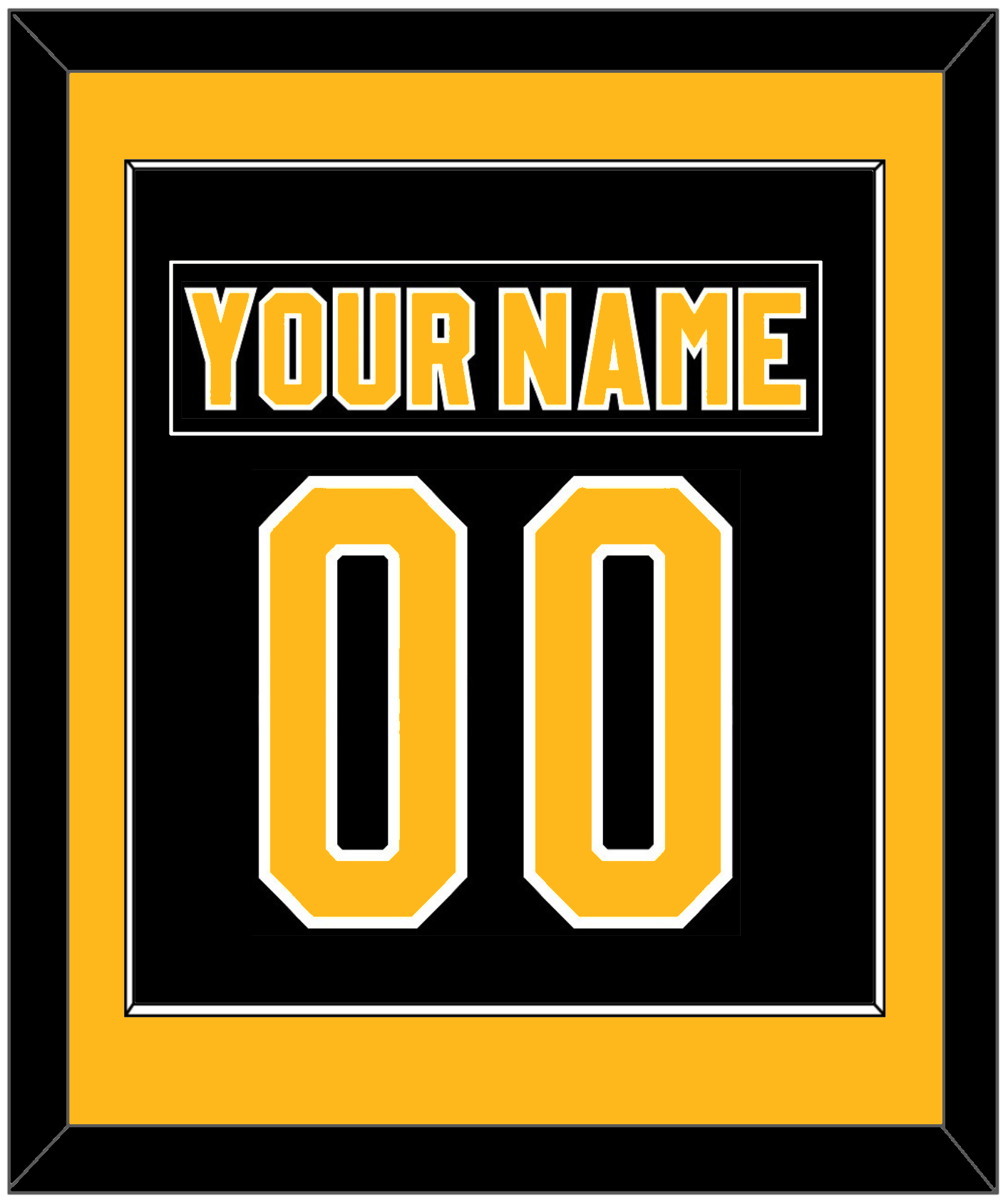 Pittsburgh Nameplate & Number (Back) Combined - Road Black (1980-1981) - Essential Tier 2