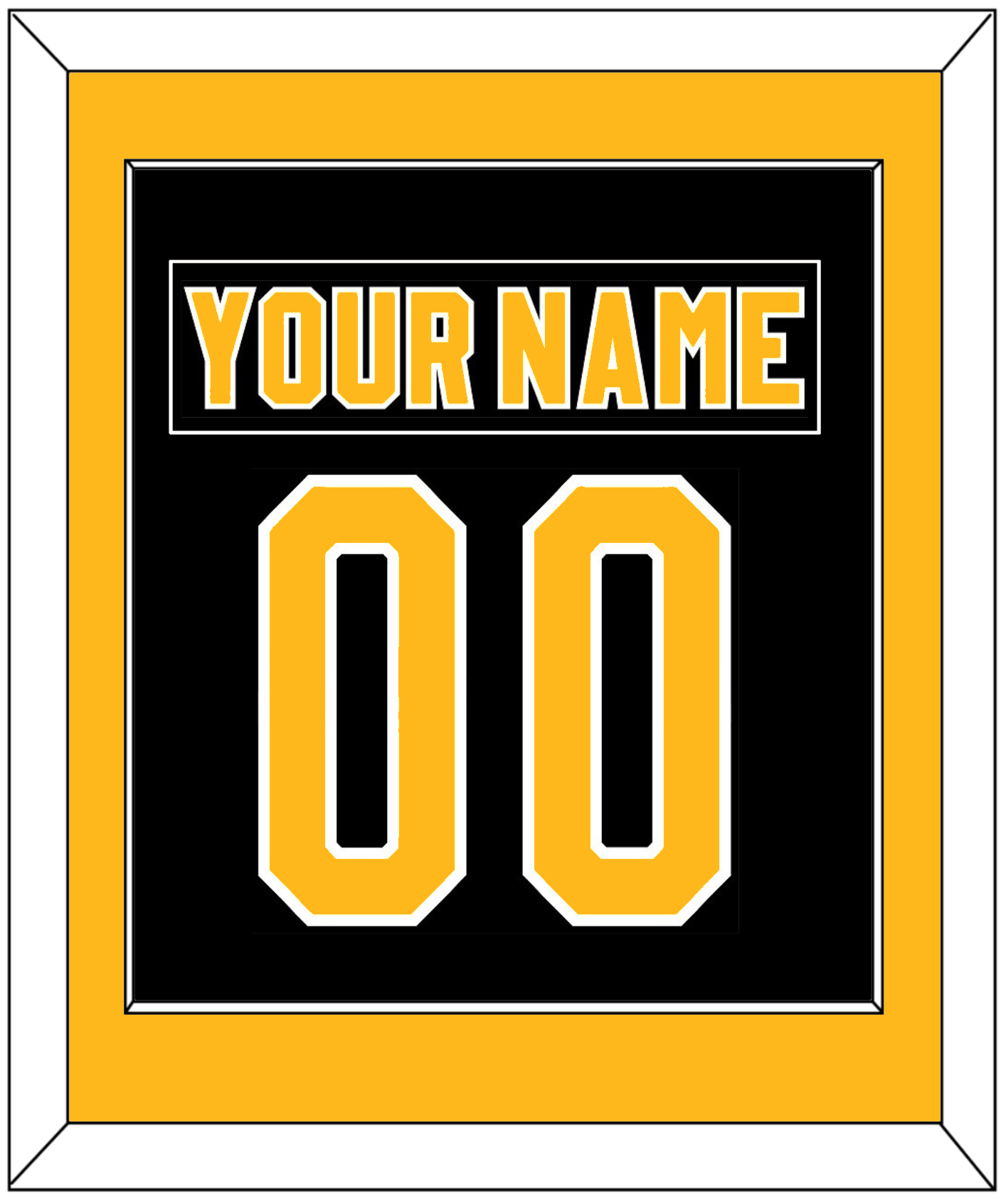 Pittsburgh Nameplate & Number (Back) Combined - Road Black (1980-1981) - Essential Tier 2