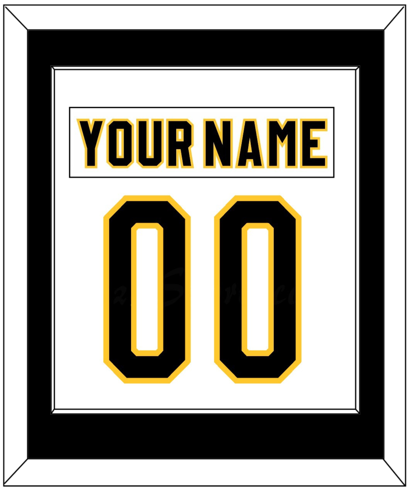 Pittsburgh Nameplate & Number (Back) Combined - Home White (1980-1981) - Essential Tier 1
