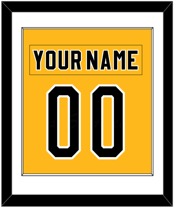 Pittsburgh Nameplate & Number (Back) Combined - Alternate Gold (1980-1981) - Single Mat 1