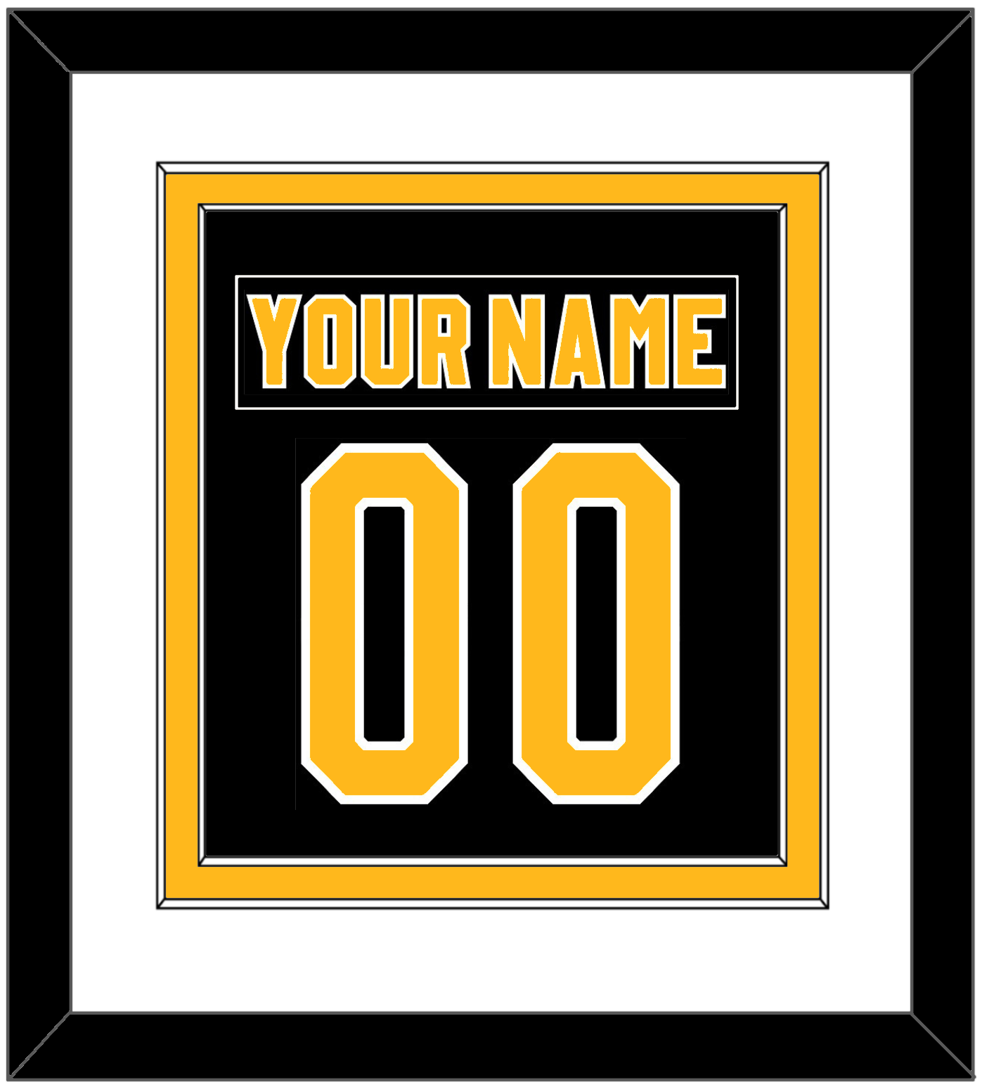 Pittsburgh Nameplate & Number (Back) Combined - Road Black (1980-1981) - Signature Tier 1