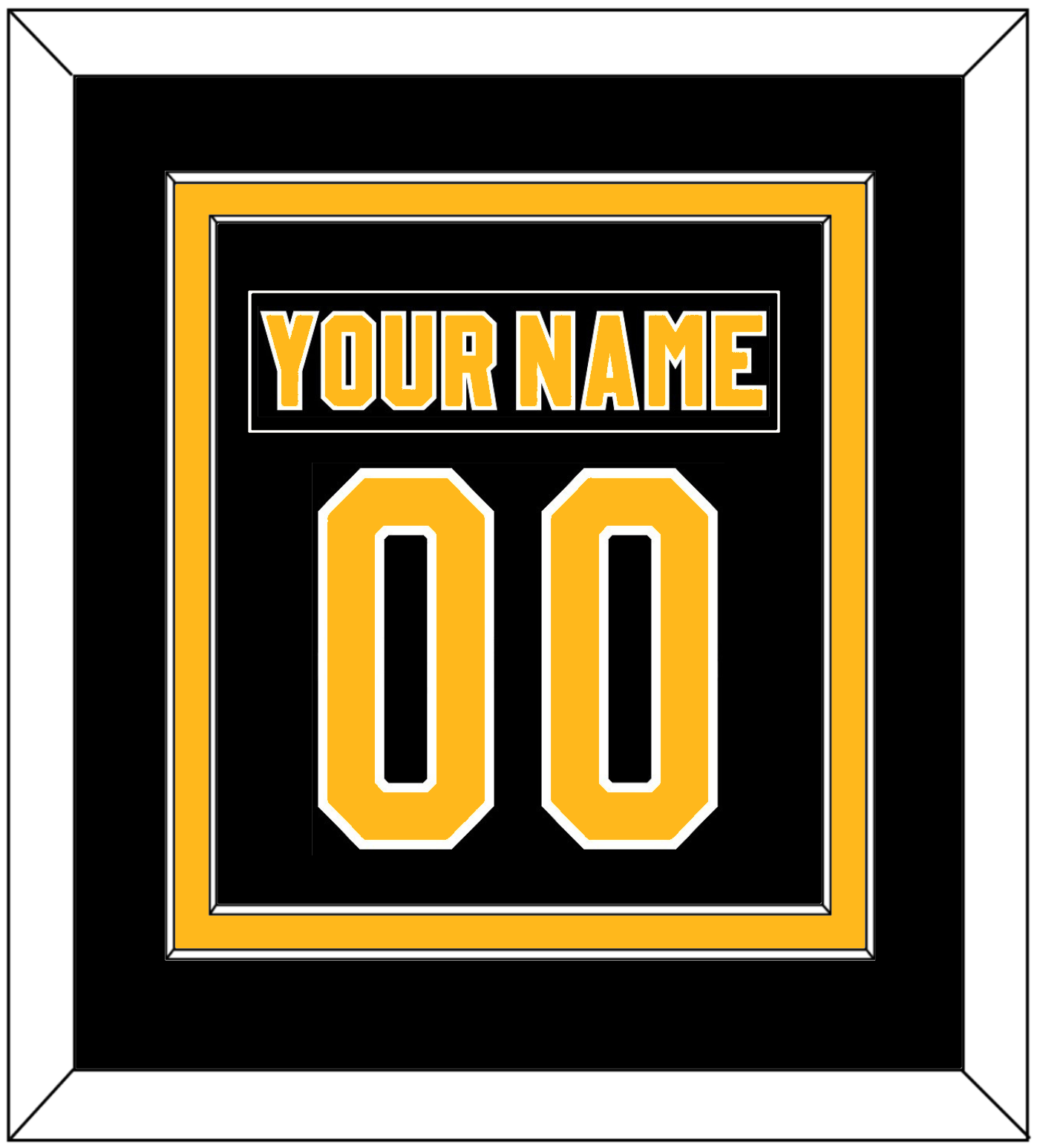 Pittsburgh Nameplate & Number (Back) Combined - Road Black (1980-1981) - Signature Tier 2