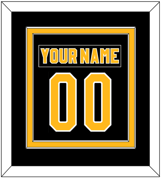 Pittsburgh Nameplate & Number (Back) Combined - Road Black (1980-1981) - Signature Tier 2