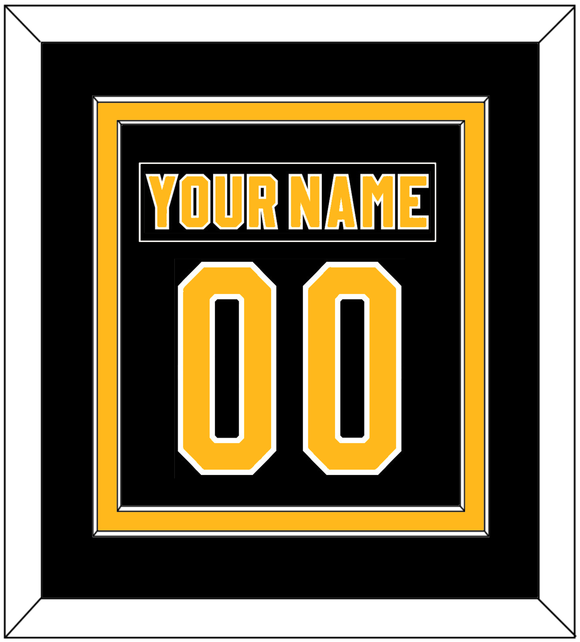 Pittsburgh Nameplate & Number (Back) Combined - Road Black (1980-1981) - Double Mat 2