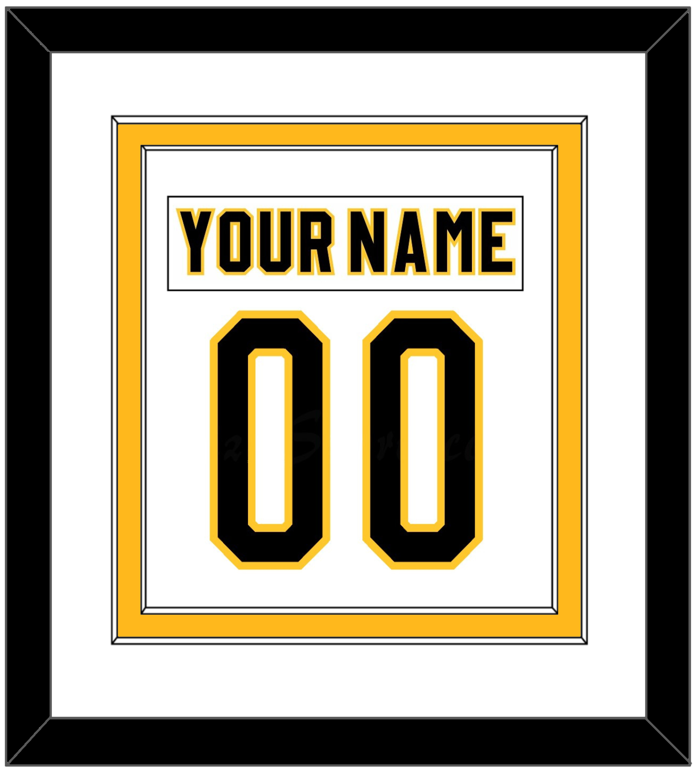 Pittsburgh Nameplate & Number (Back) Combined - Home White (1980-1981) - Signature Tier 1