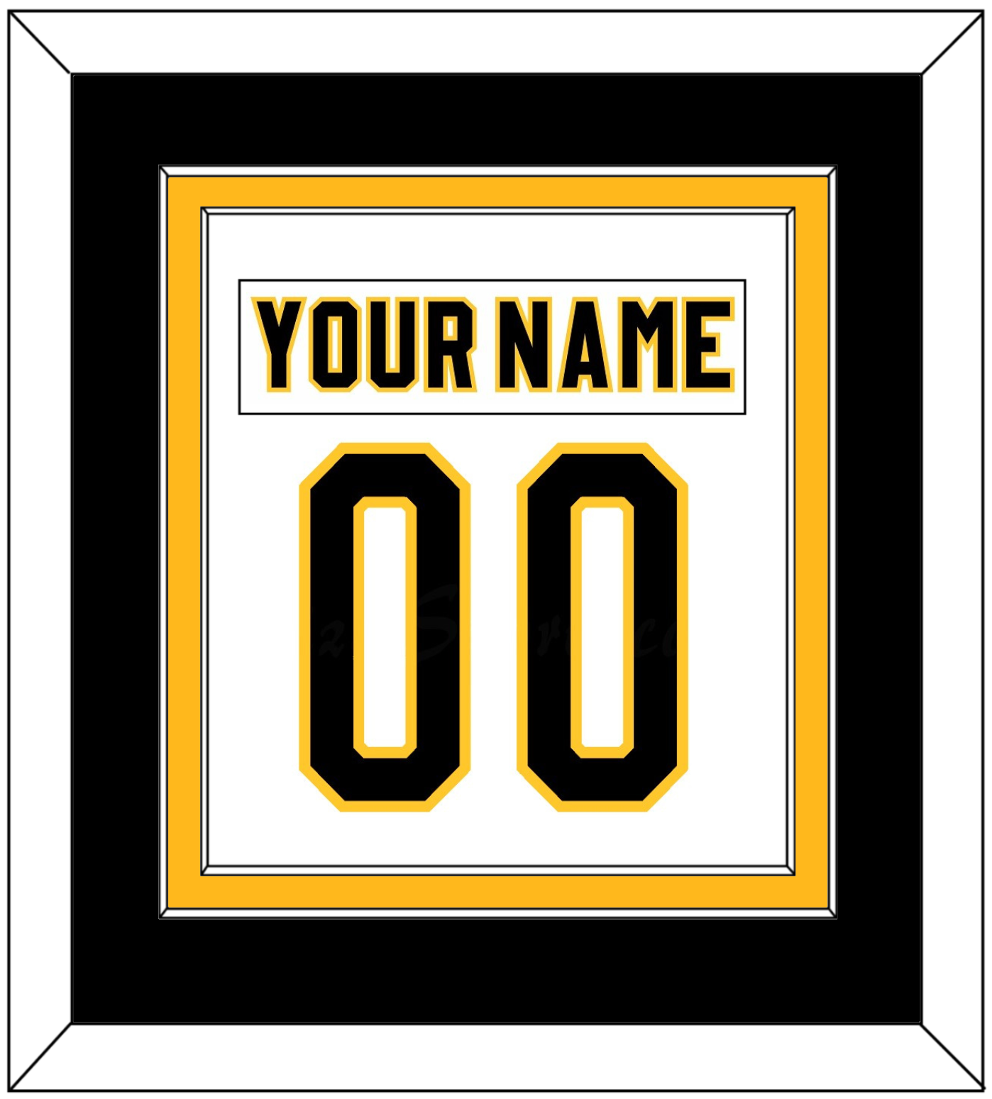 Pittsburgh Nameplate & Number (Back) Combined - Home White (1980-1981) - Signature Tier 2