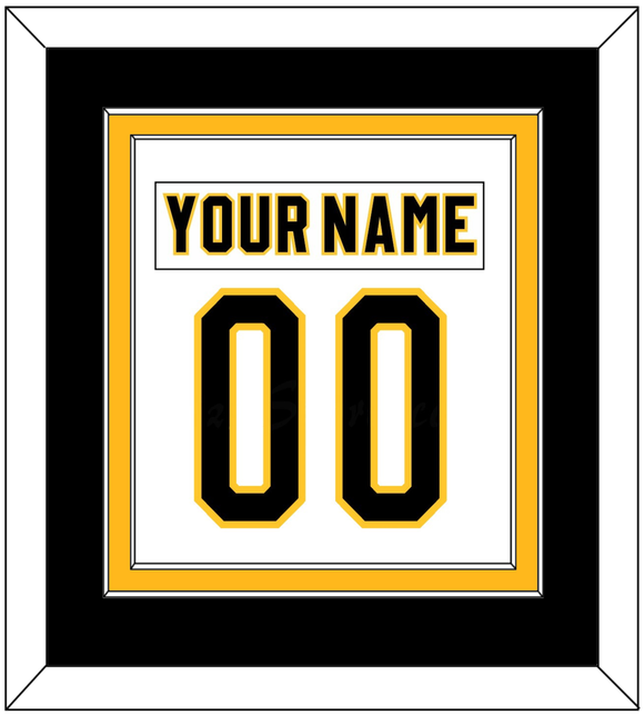 Pittsburgh Nameplate & Number (Back) Combined - Home White (1980-1981) - Double Mat 2