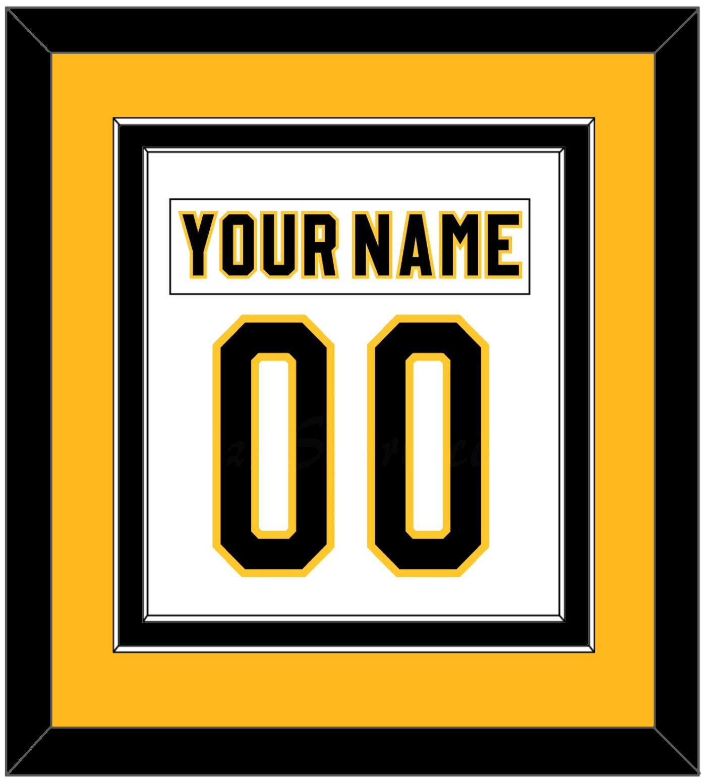 Pittsburgh Nameplate & Number (Back) Combined - Home White (1980-1981) - Signature Tier 3