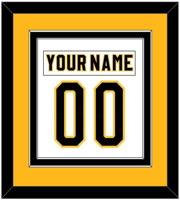 Pittsburgh Nameplate & Number (Back) Combined - Home White (1980-1981) - Double Mat 3