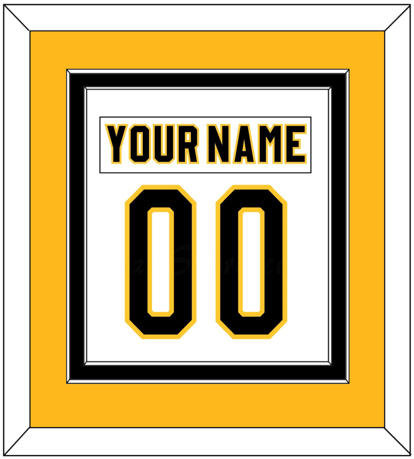 Pittsburgh Nameplate & Number (Back) Combined - Home White (1980-1981) - Signature Tier 3