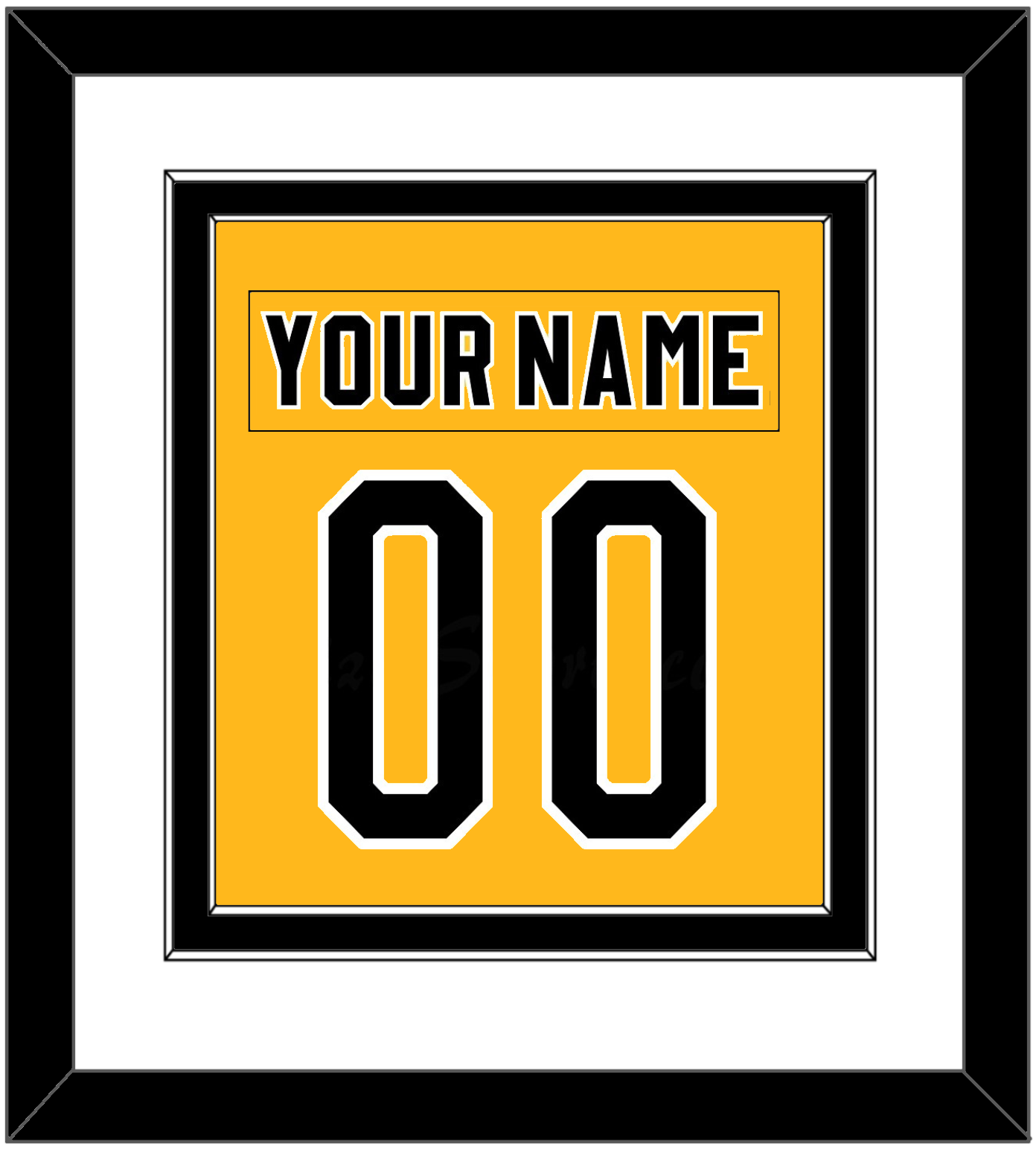 Pittsburgh Nameplate & Number (Back) Combined - Alternate Gold (1980-1981) - Signature Tier 1